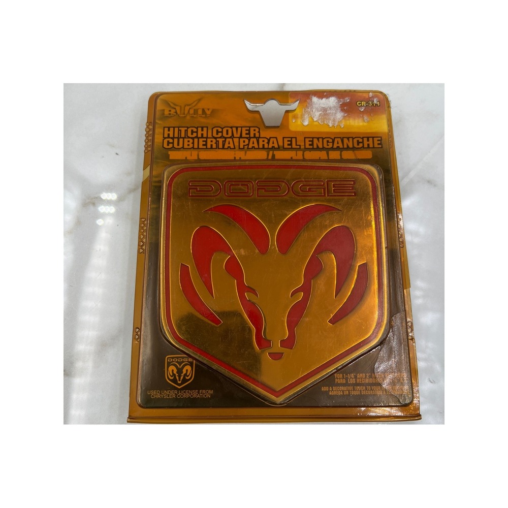 Bully Dodge Ram Head Hitch Cover Gold Red Triple Chrome Plated CR-311 New